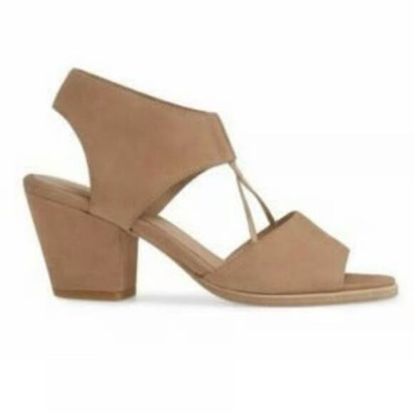 Eileen Fisher 8 Doe Nubuck Suede Block Heel Sandals EUC - Picture 8 of 8